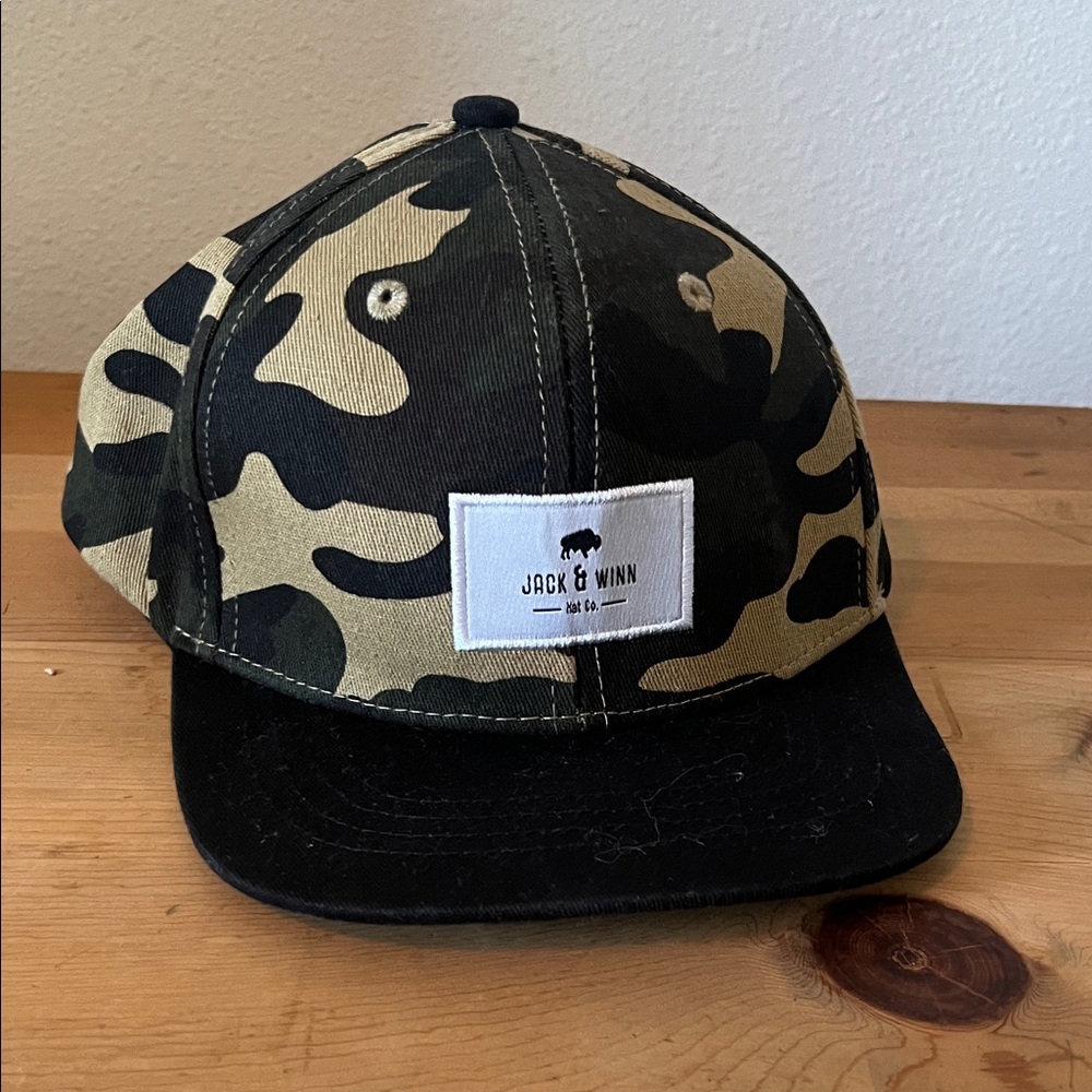Kids Camo Cap - Black and Tan